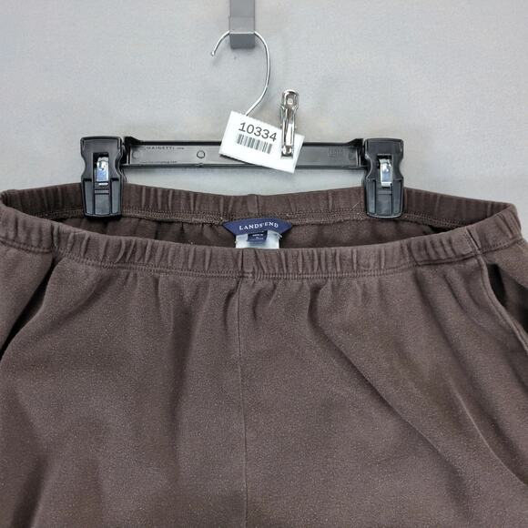 Lands End Brown Cotton Pull-On Pants Women's Plus Sz 1X Basic Minimalist Casual - Picture 9 of 10